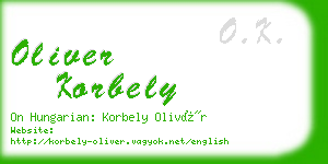 oliver korbely business card